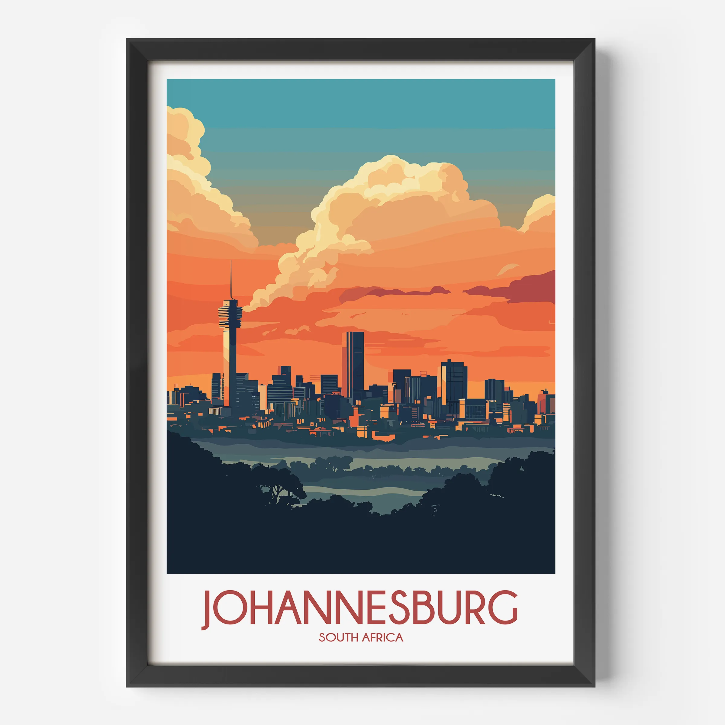 Johannesburg Vintage Style Print