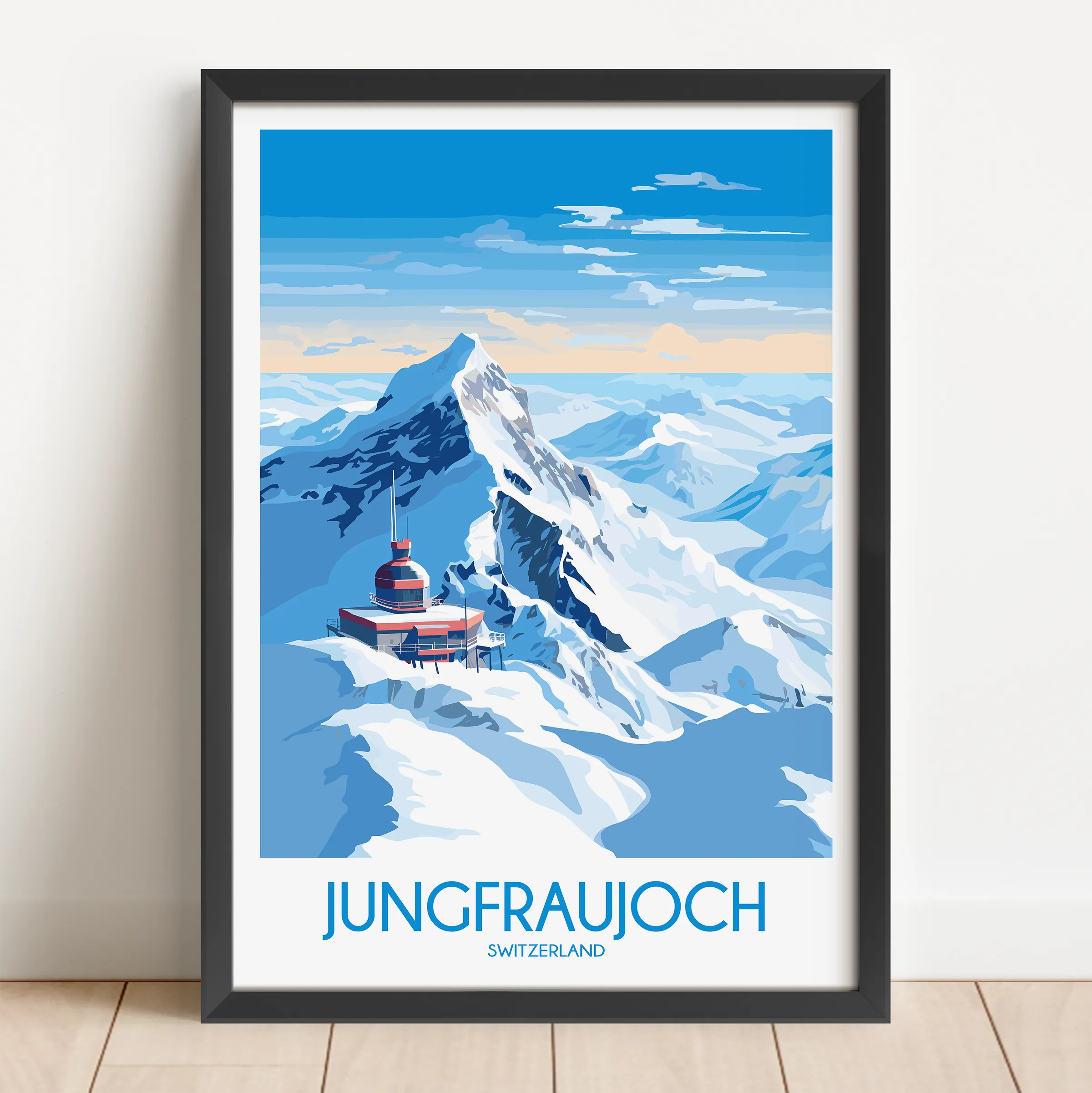 Jungfraujoch Modern Travel Poster