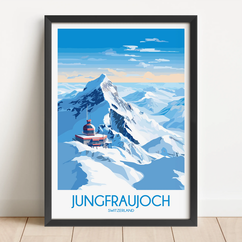 Jungfraujoch Modern Travel Poster