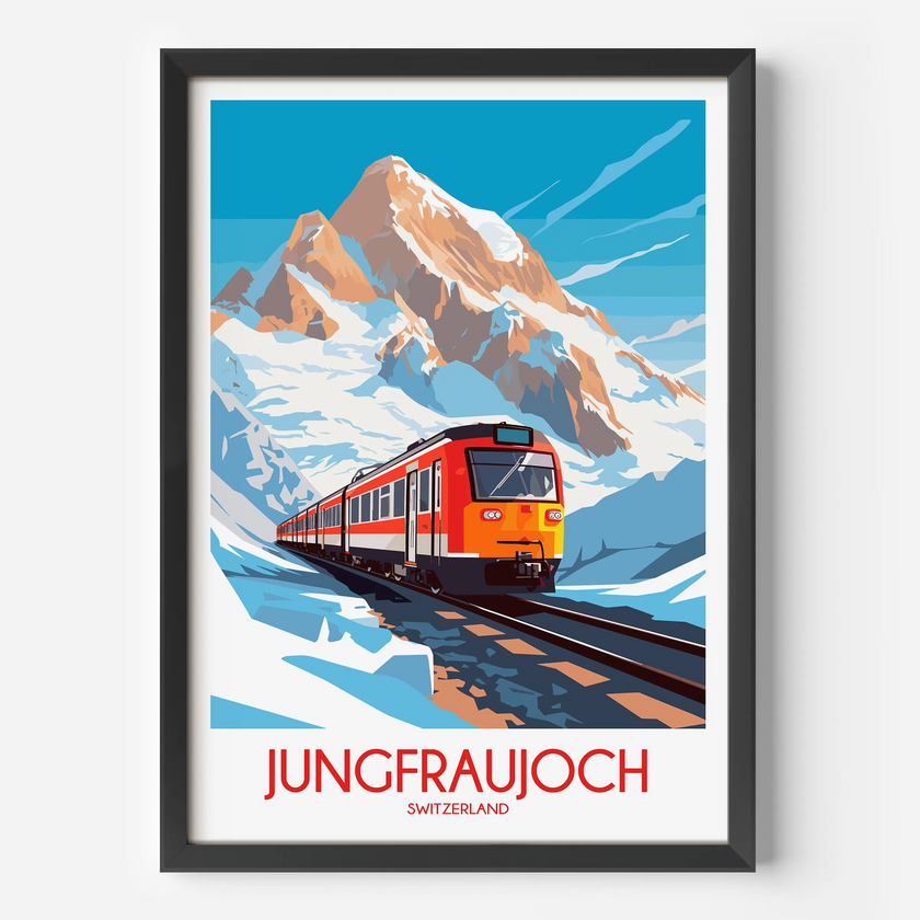 Jungfraujoch Modern Travel Poster