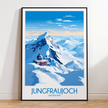 Jungfraujoch Retro Travel Illustration