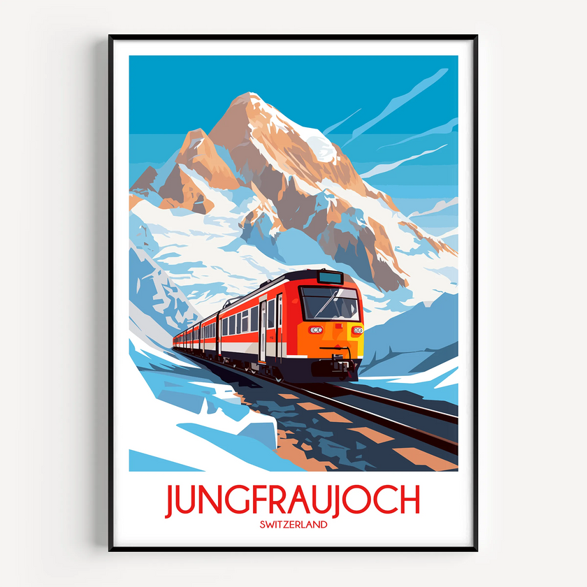 Jungfraujoch Vintage Style Print