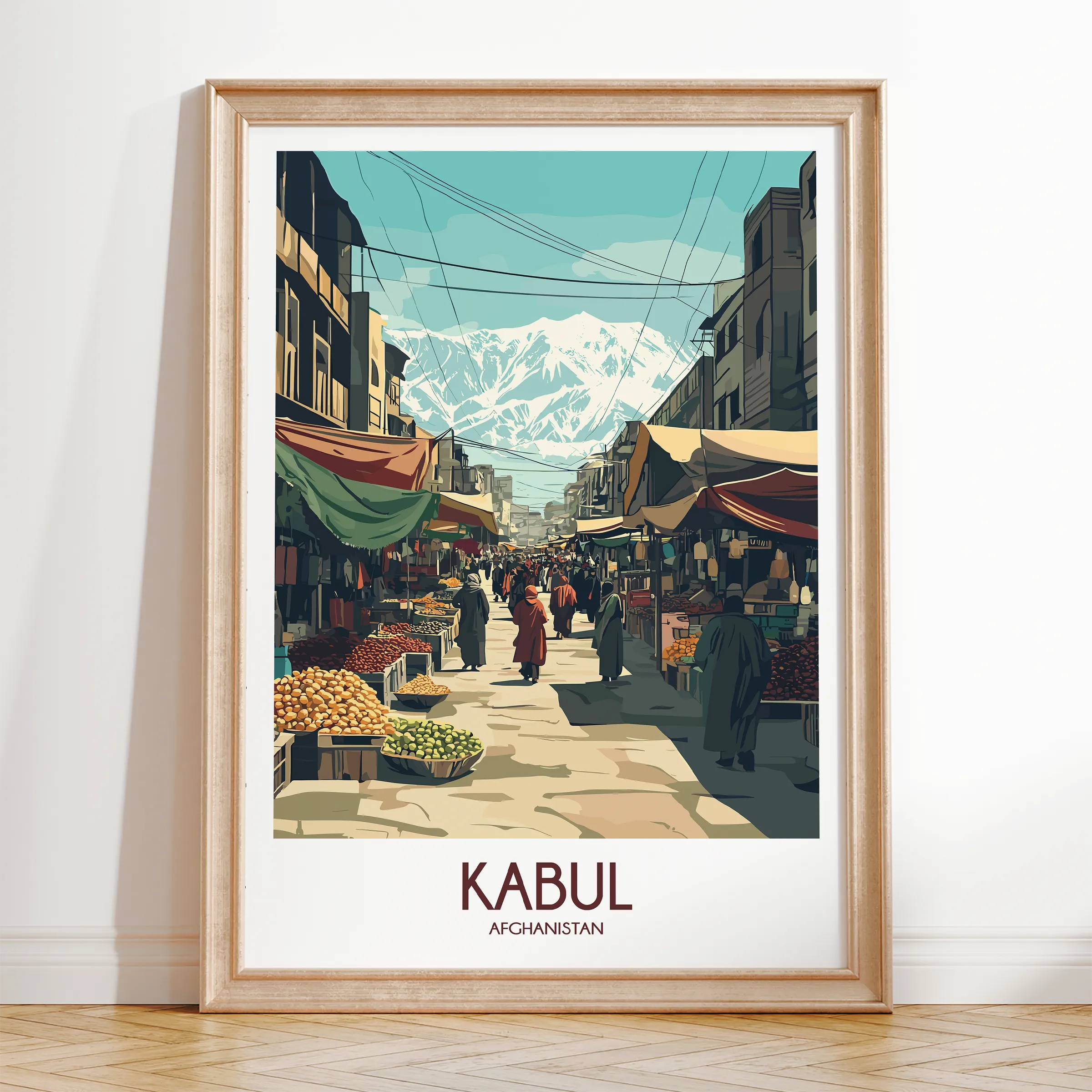 Kabul Modern Travel Poster
