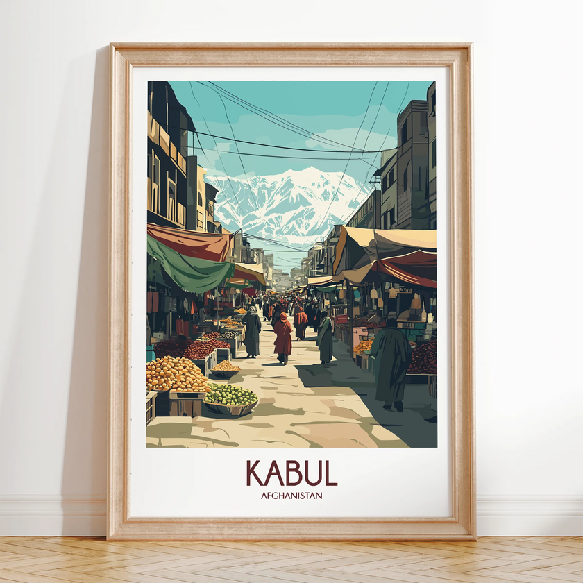 Kabul Modern Travel Poster