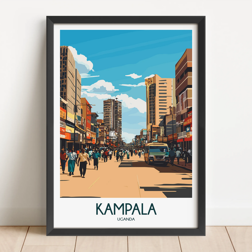 Kampala Modern Travel Poster