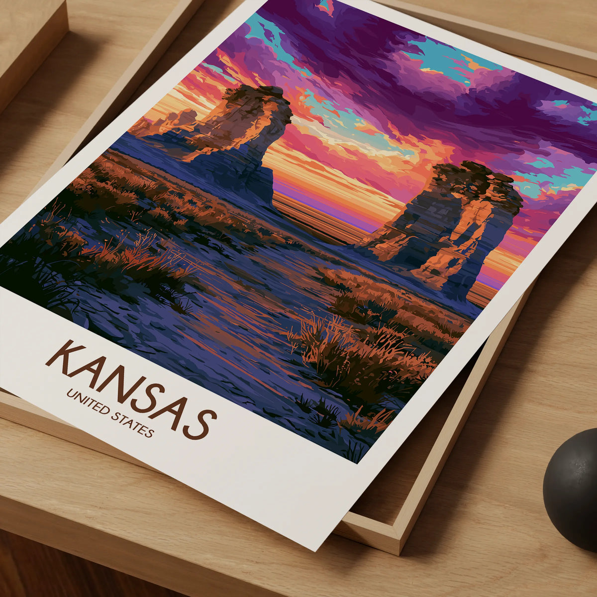 Kansas Modern Travel Poster