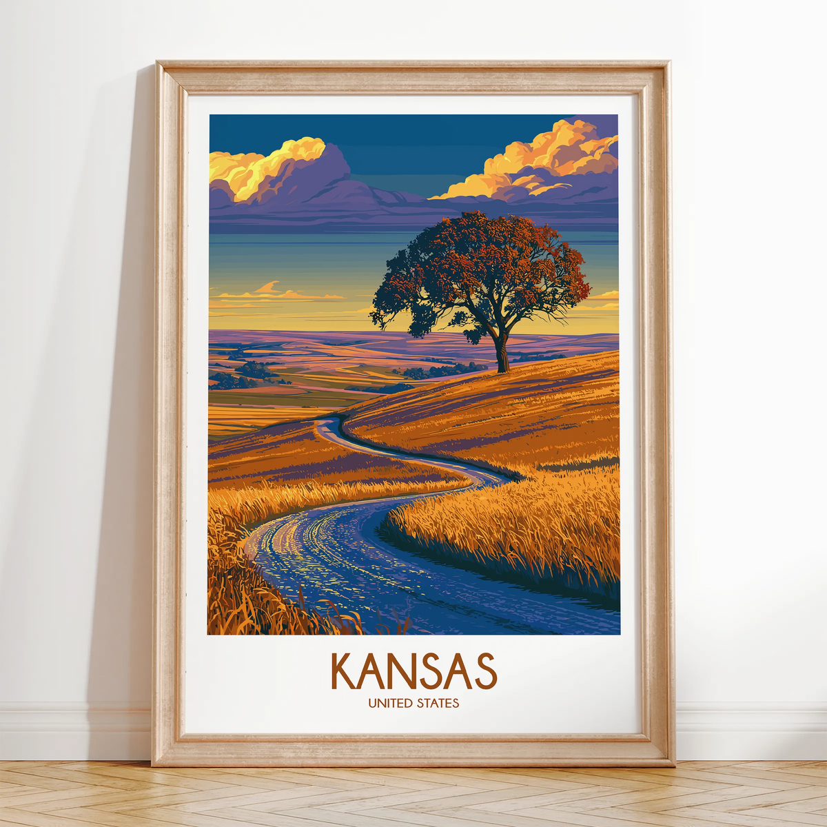 Kansas Modern Travel Poster