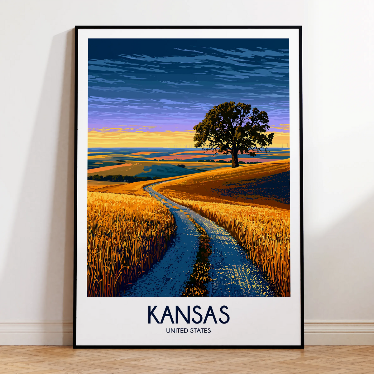 Kansas Modern Travel Poster