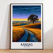 Kansas Modern Travel Poster