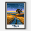 Kansas Retro Travel Illustration