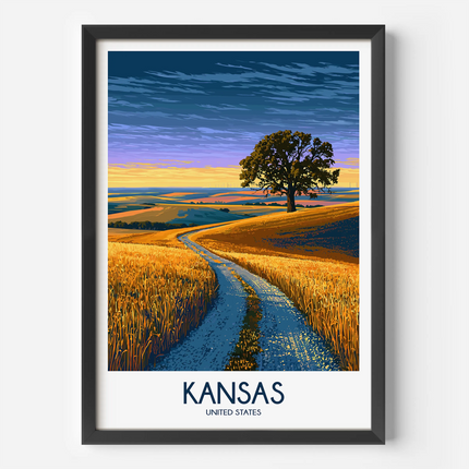 Kansas Retro Travel Illustration