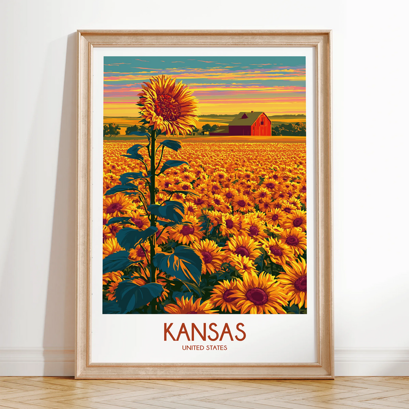 Kansas Vintage Style Print