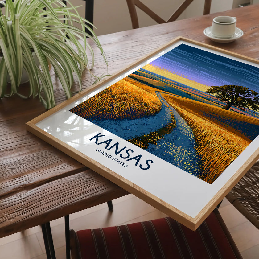 Kansas Vintage Style Print