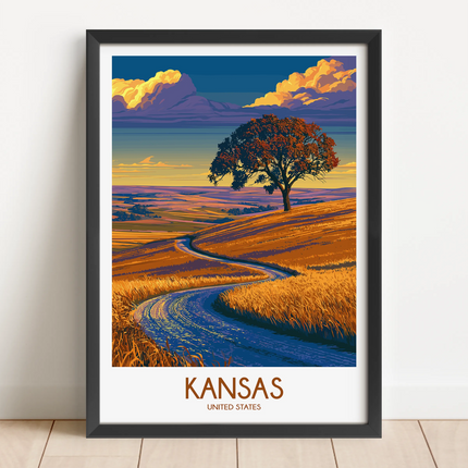 Kansas Vintage Style Print