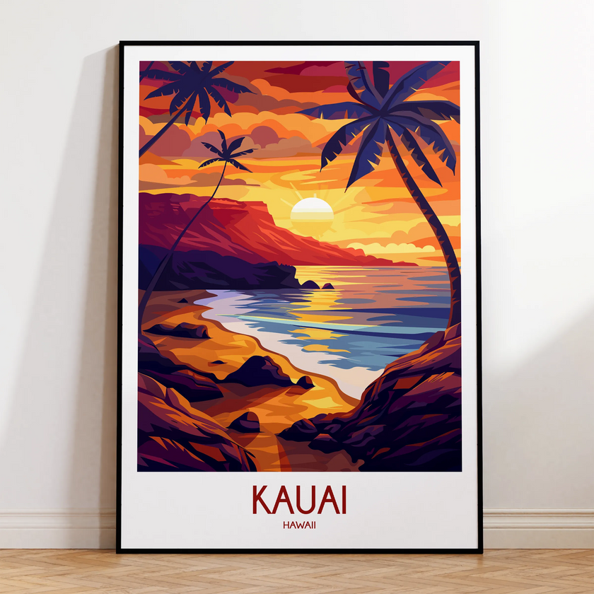 Kauai Modern Travel Poster
