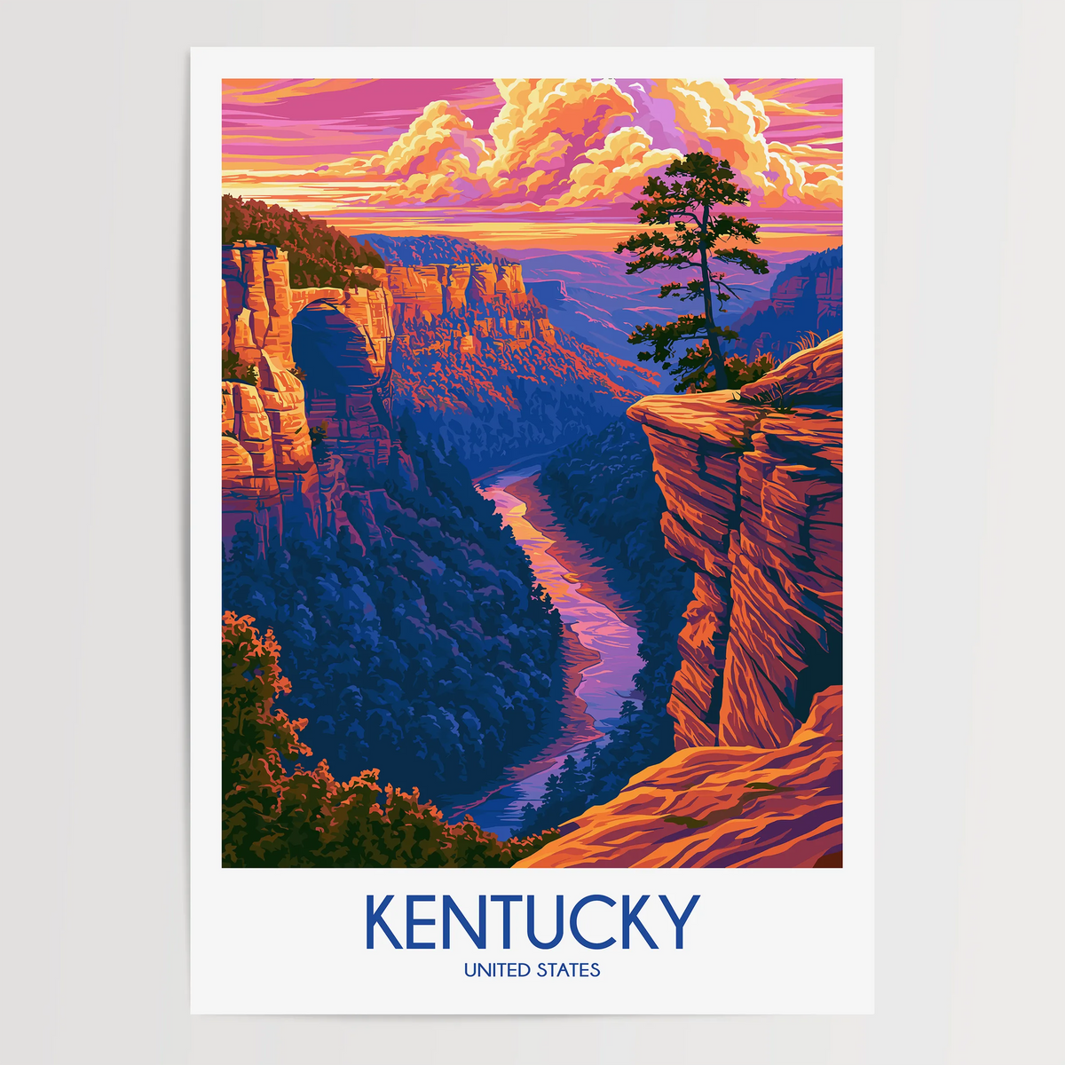 Kentucky Modern Travel Poster