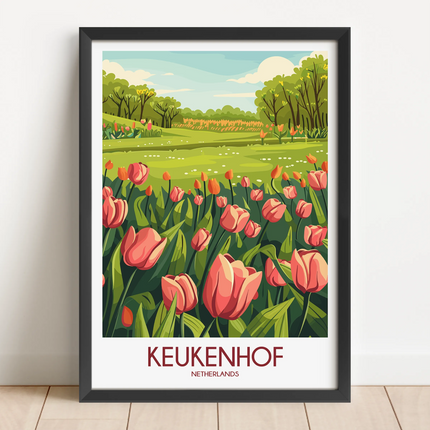 Keukenhof Retro Travel Illustration