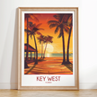 Key West Retro Travel Illustration