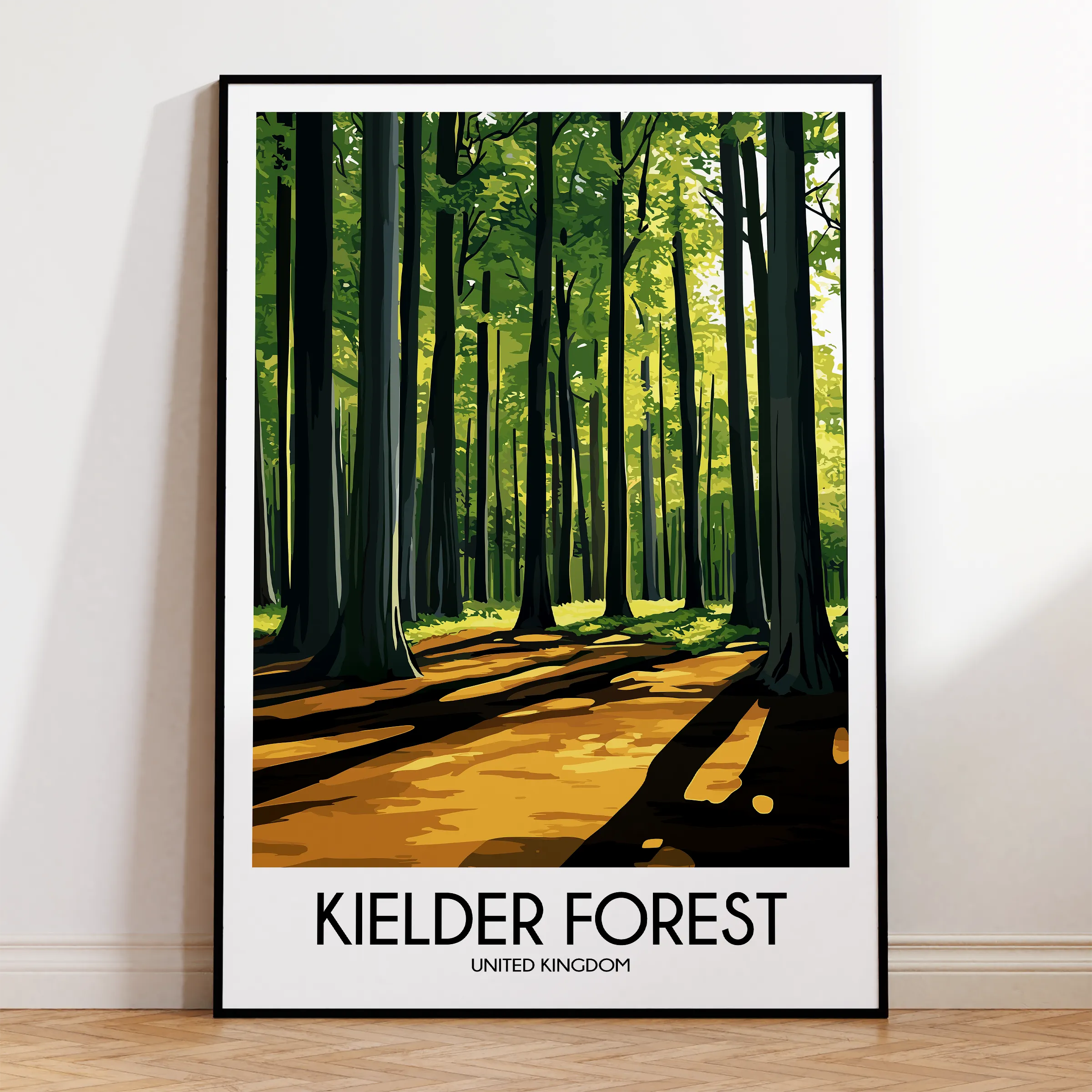 Kielder Forest Retro Travel Illustration