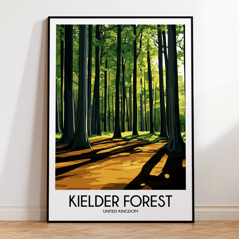 Kielder Forest Retro Travel Illustration