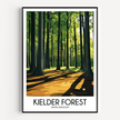 Kielder Forest Vintage Style Print