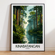 Kinabatangan River Modern Travel Poster