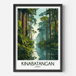 Kinabatangan River Retro Travel Illustration