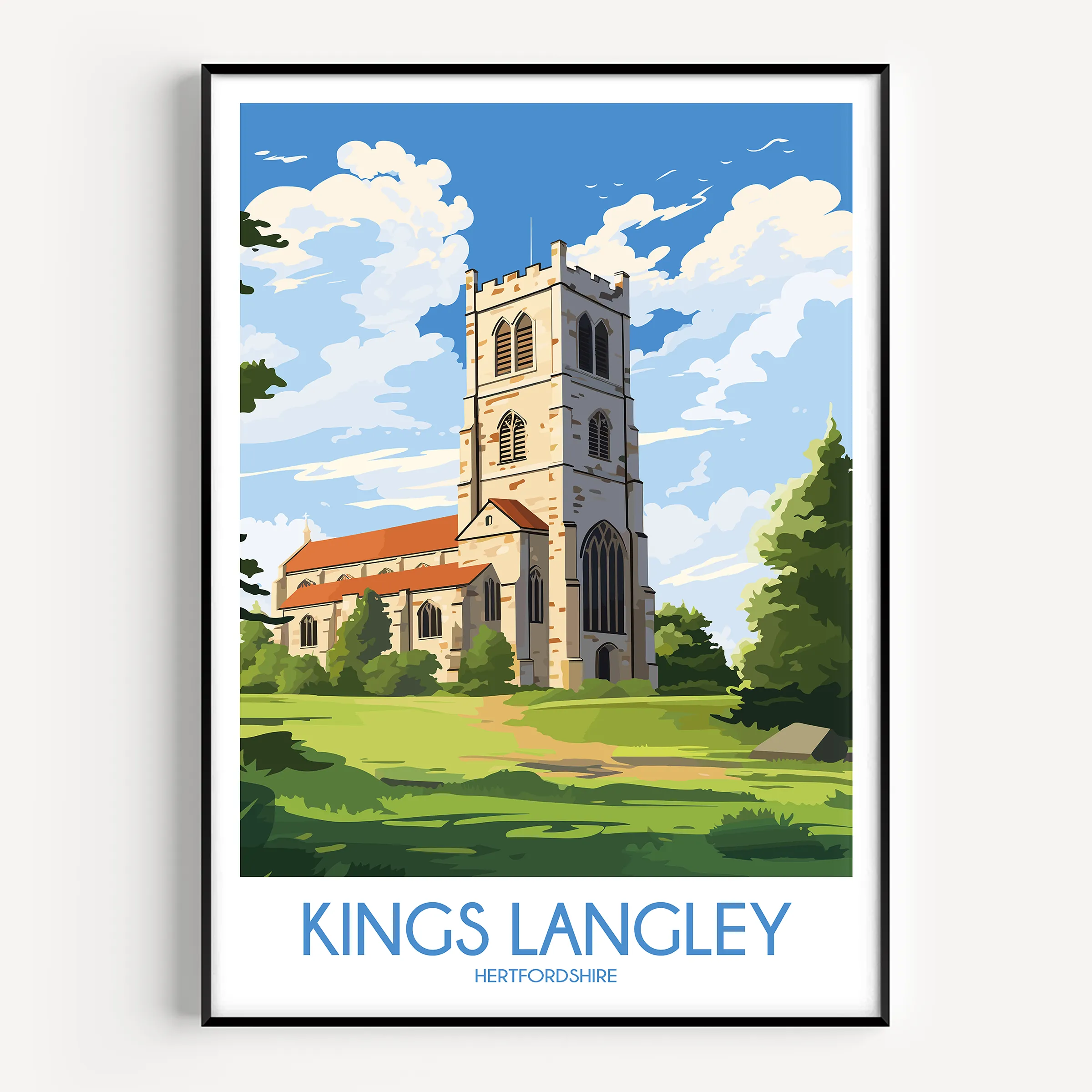 Kings Langley Modern Travel Poster