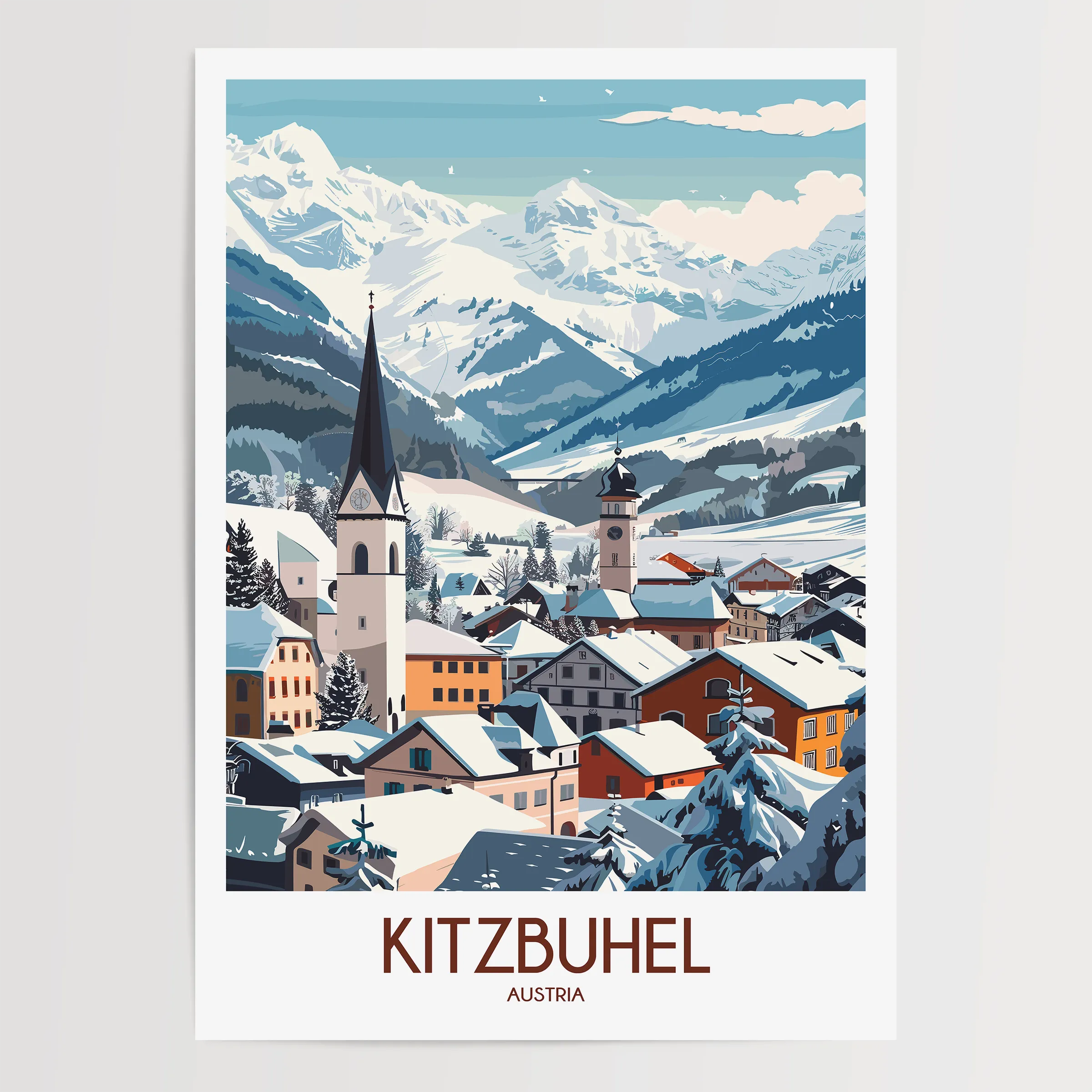 Kitzbuhel Modern Travel Poster