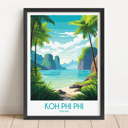 Koh Phi Phi Retro Travel Illustration