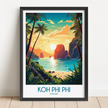 Koh Phi Phi Vintage Style Print
