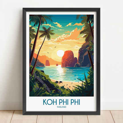 Koh Phi Phi Vintage Style Print