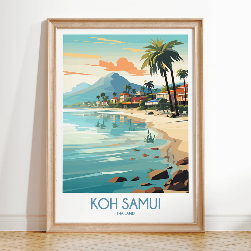 Koh Samui Retro Travel Illustration