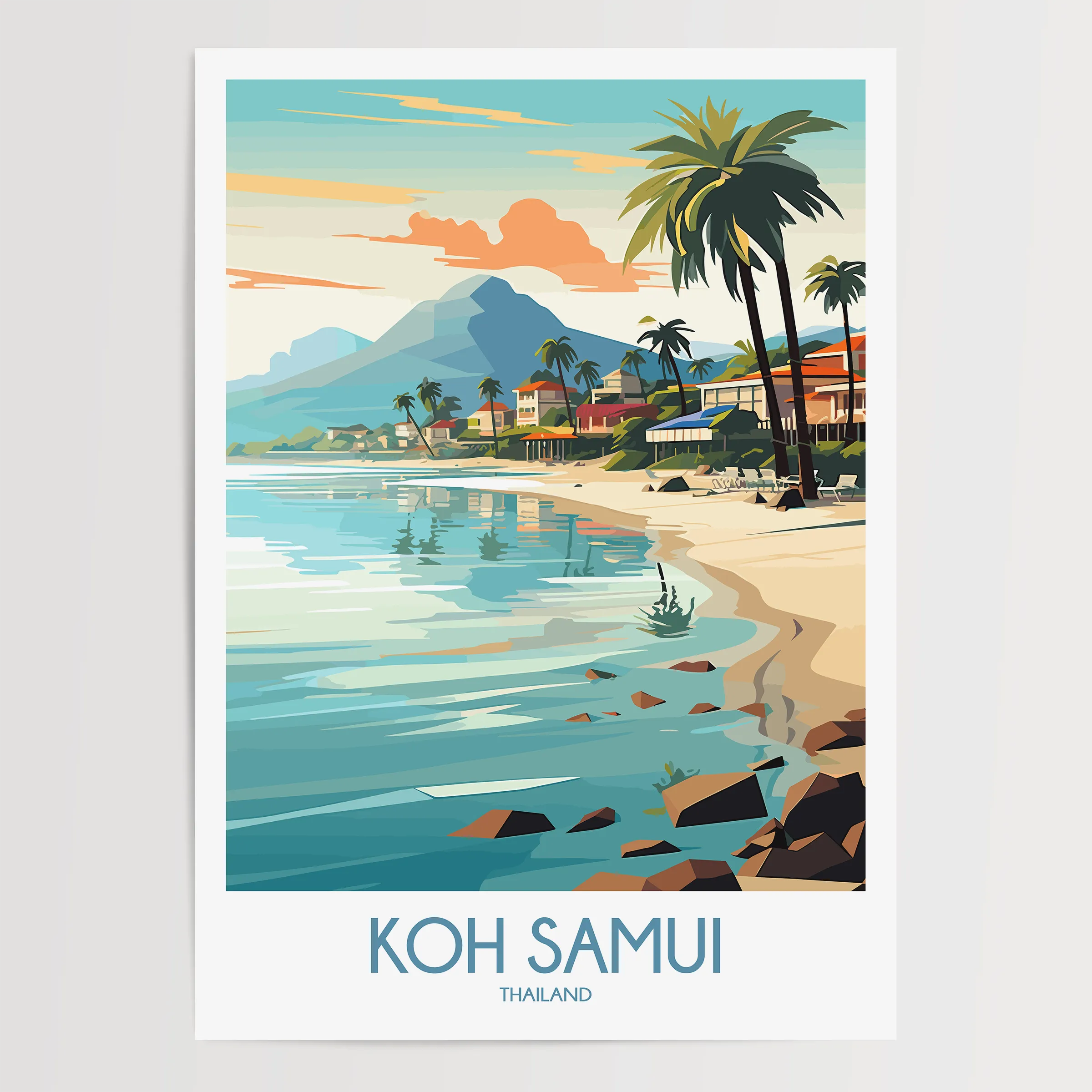 Koh Samui Vintage Style Print