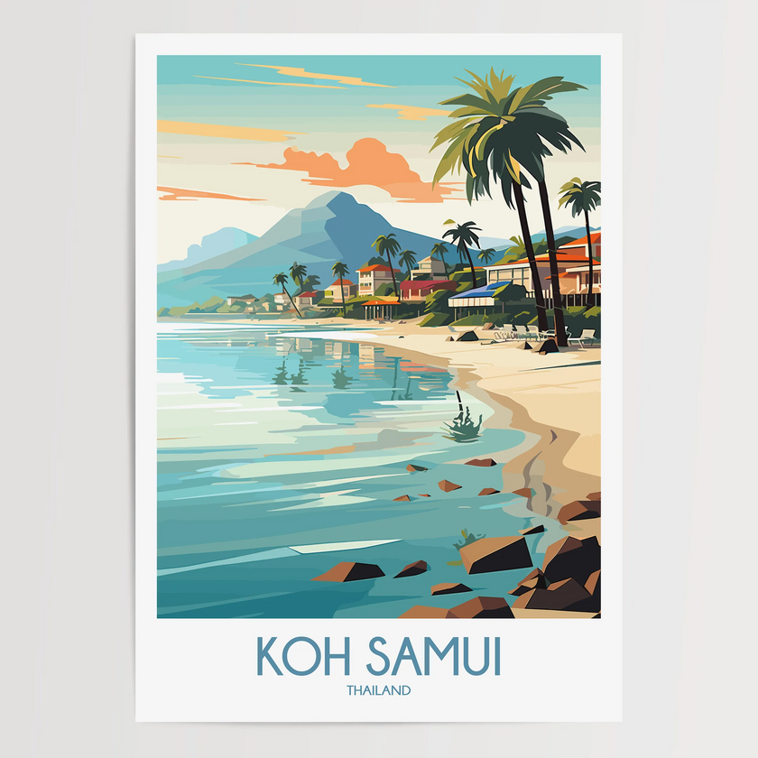 Koh Samui Vintage Style Print
