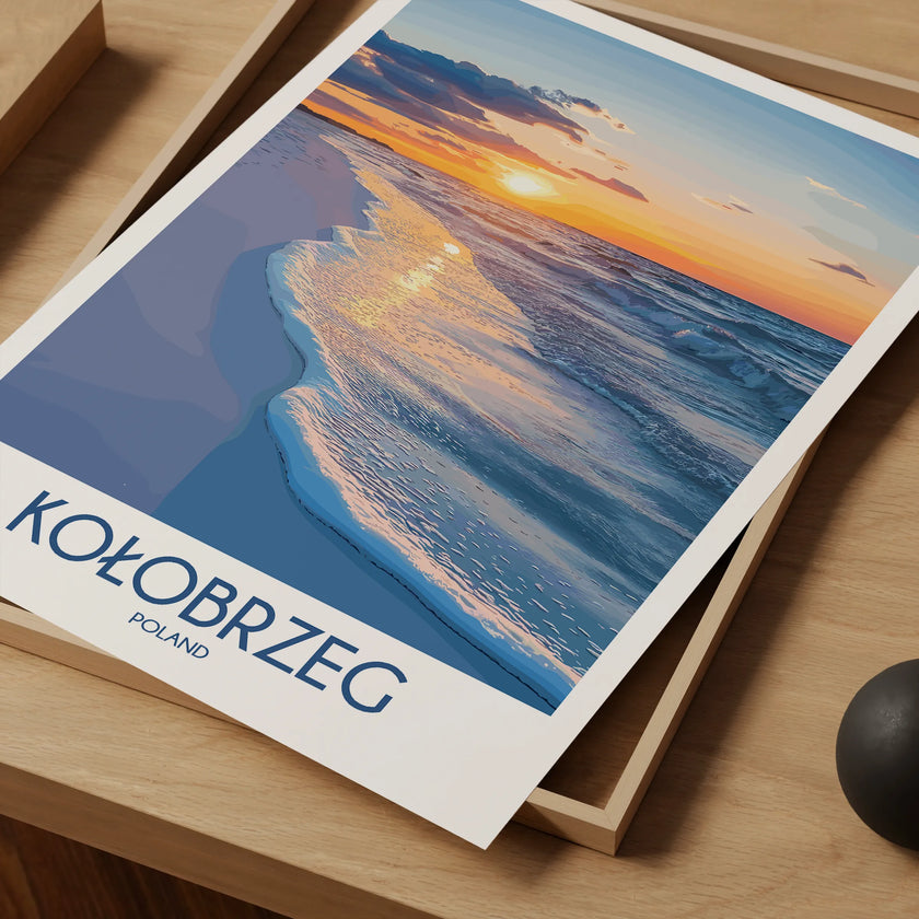 Kolobrzeg Retro Travel Illustration