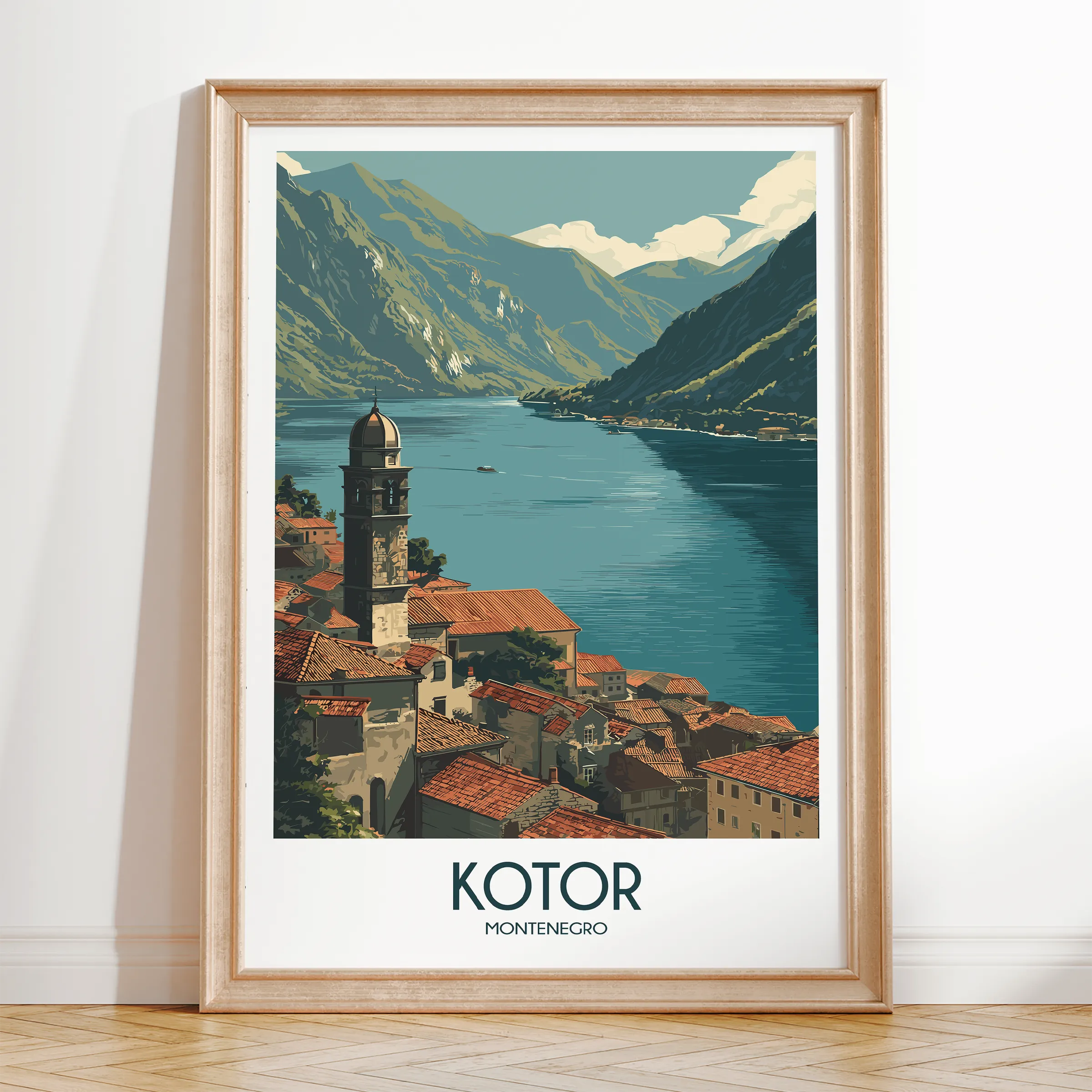 Kotor Retro Travel Illustration
