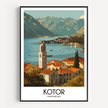 Kotor Retro Travel Illustration