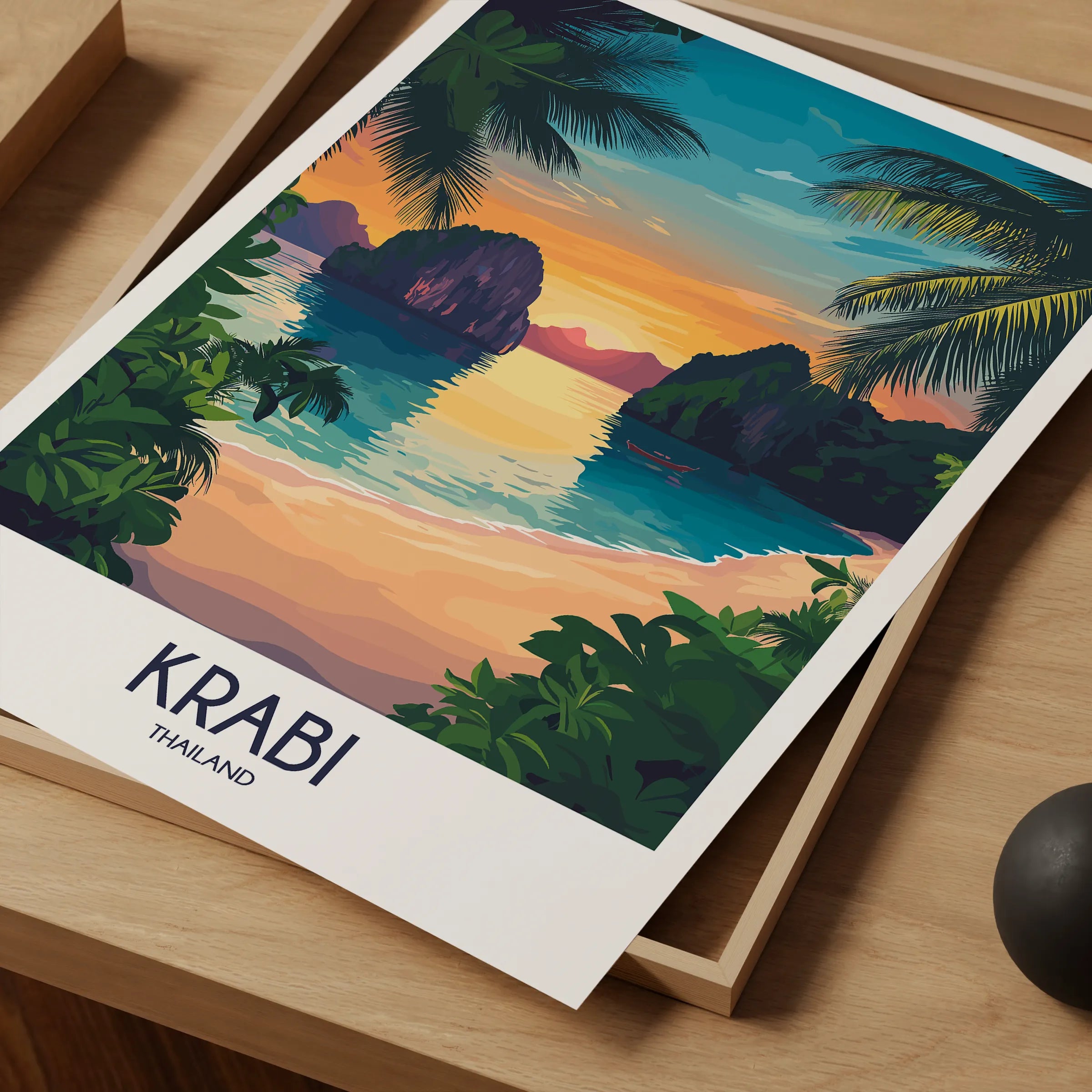 Krabi Retro Travel Illustration