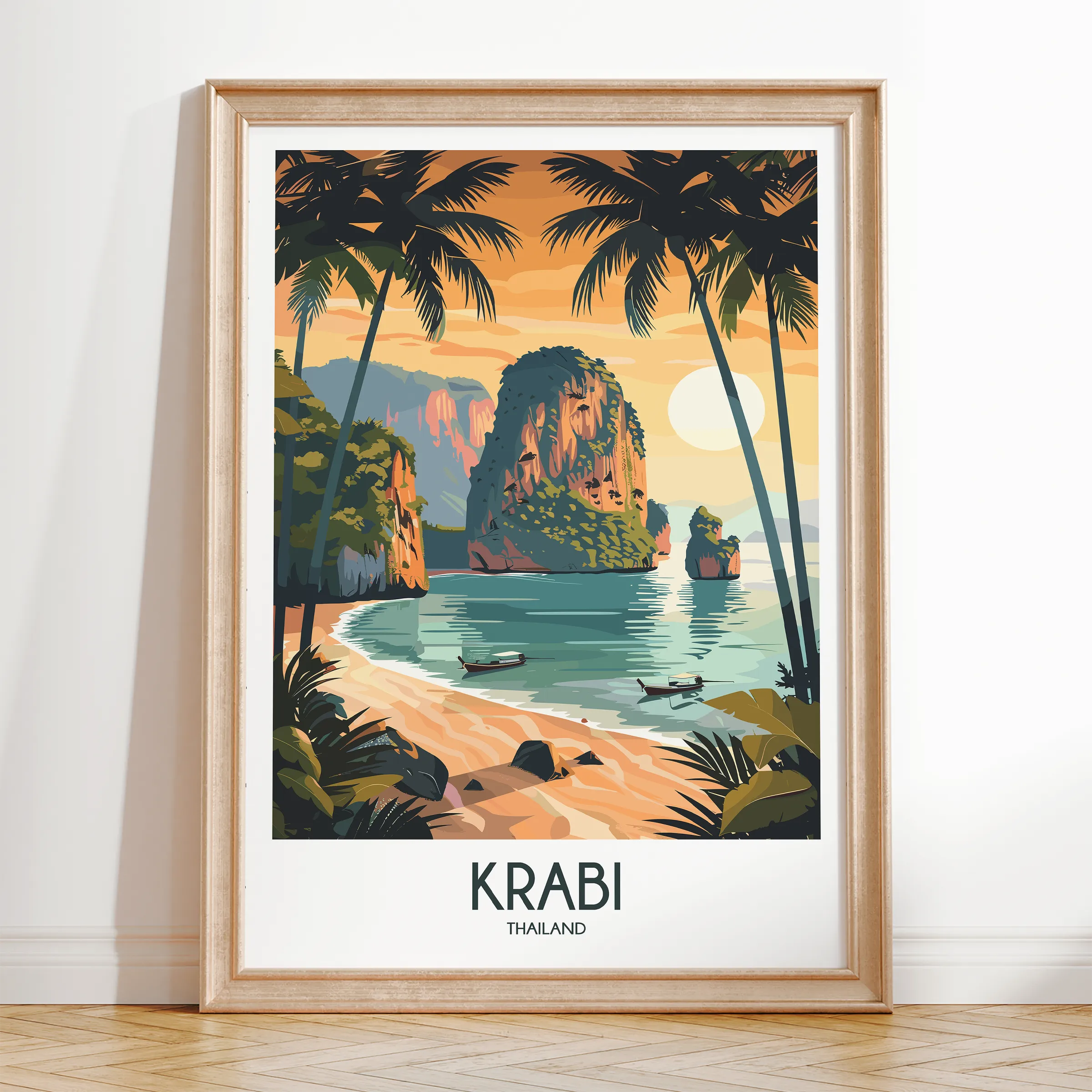 Krabi Retro Travel Illustration