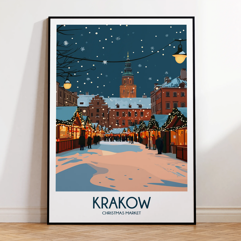Krakow Modern Travel Poster