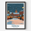 Krakow Retro Travel Illustration