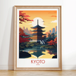 Kyoto Retro Travel Illustration