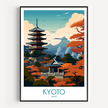 Kyoto Retro Travel Illustration