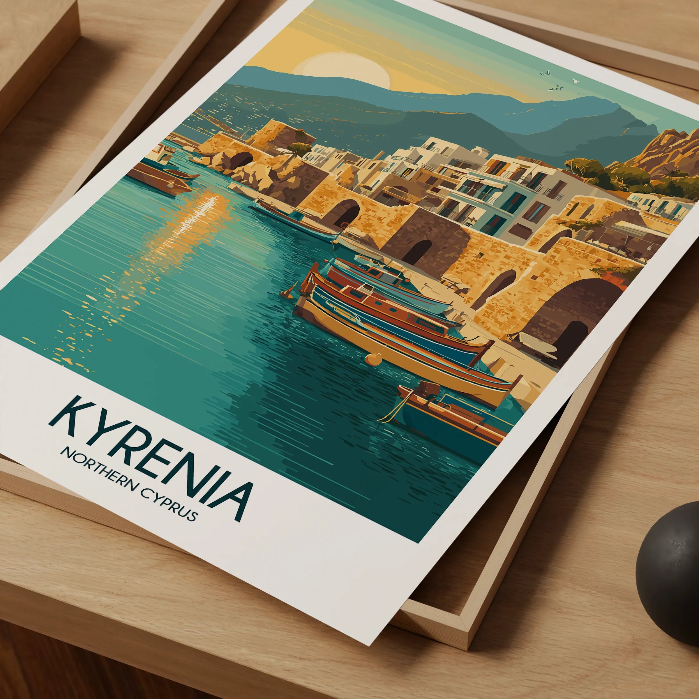 Kyrenia Retro Travel Illustration