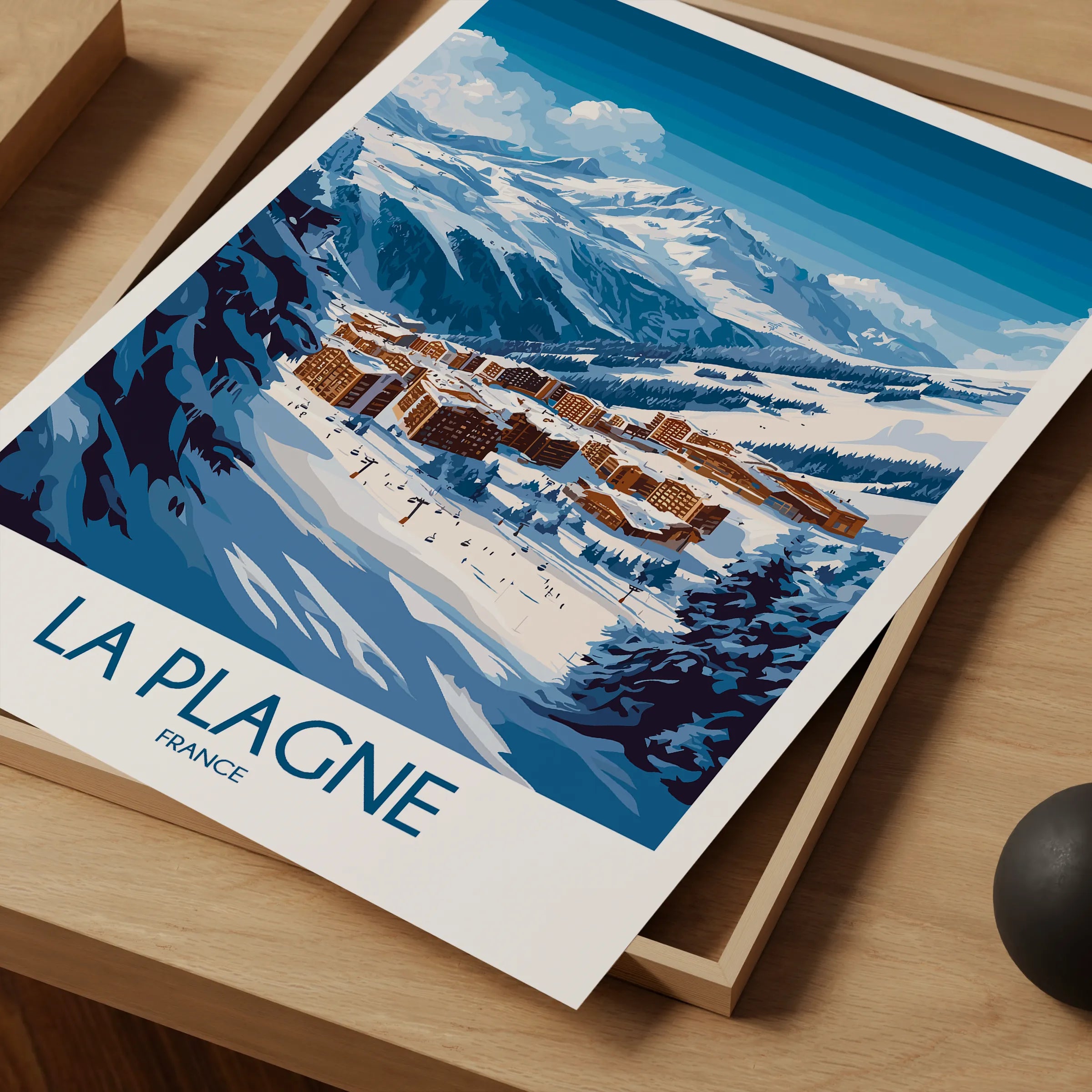 La Plagne Modern Travel Poster