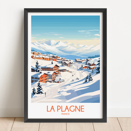 La Plagne Modern Travel Poster