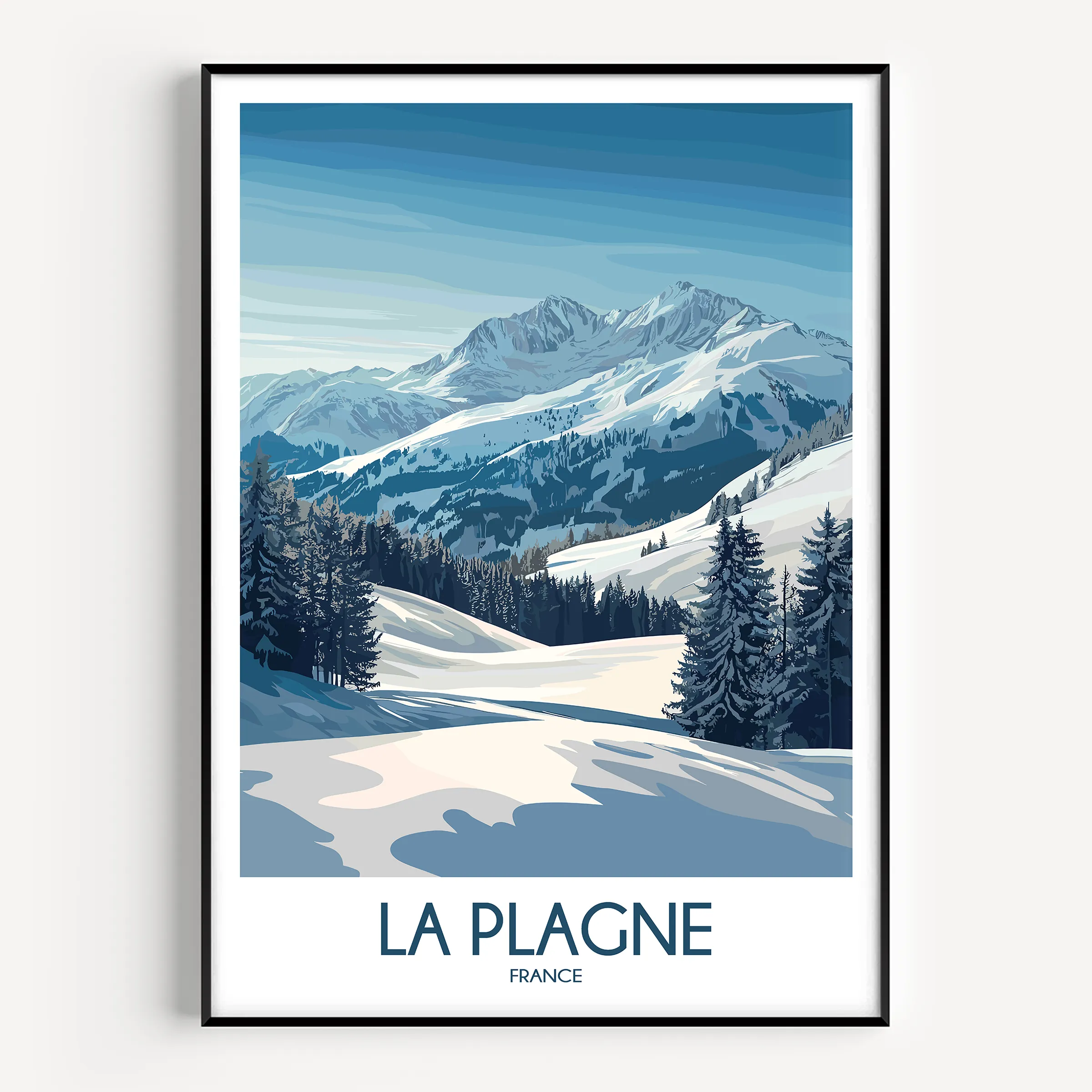 La Plagne Modern Travel Poster