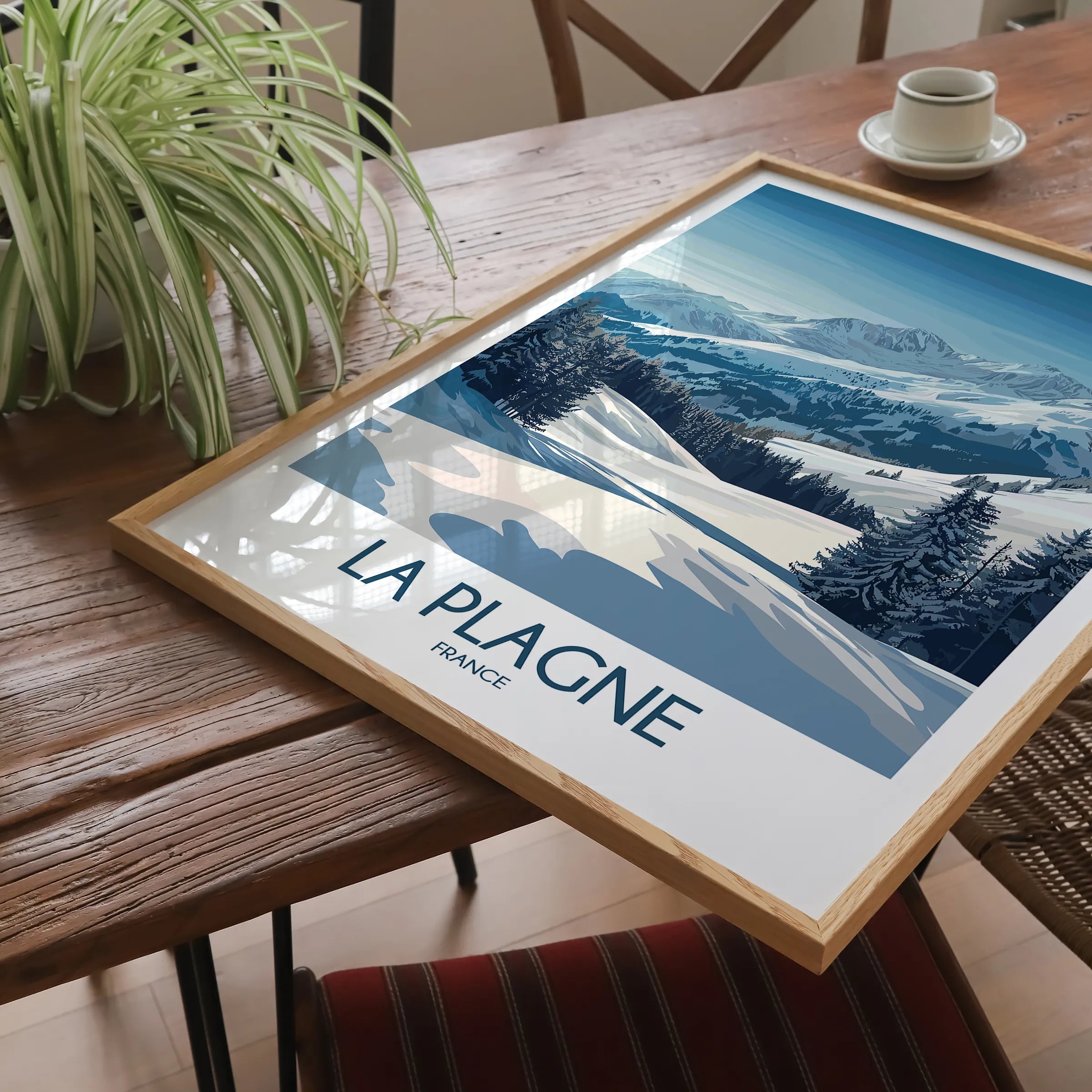 La Plagne Retro Travel Illustration