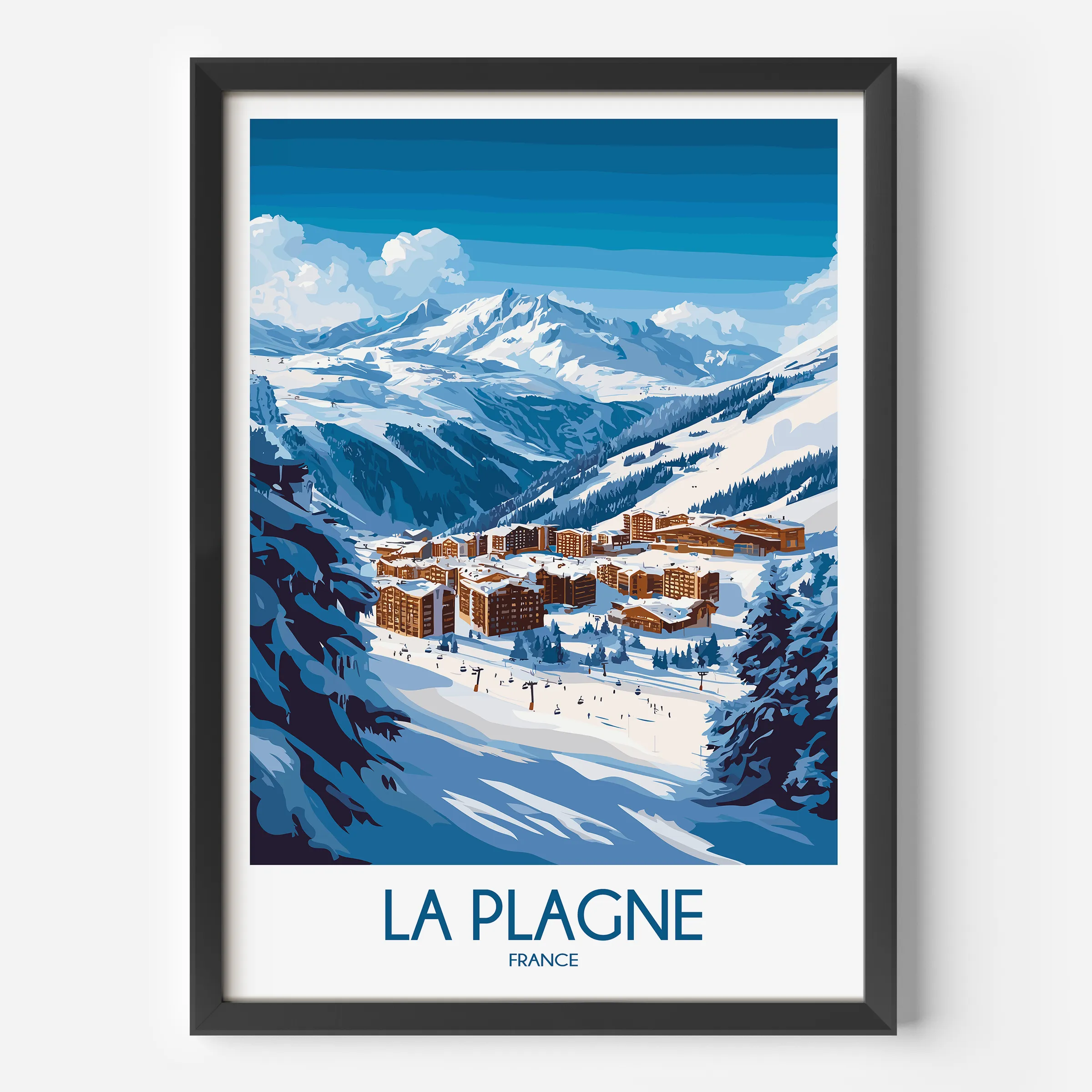 La Plagne Retro Travel Illustration